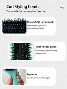 1pc Hair Curling Styling Brush, Hair Curling Styling Brush Cleaning Set, 1pc, Hair Curling Styling Brush - Women's Hair Curling Styling Brush, 1pc Multi-Functional Cleaning Brush - Suitable For Dry And Wet Hair, Smoothens Frizz, Enhances Curl, Smooth And Easy To Brush, Easy Styling