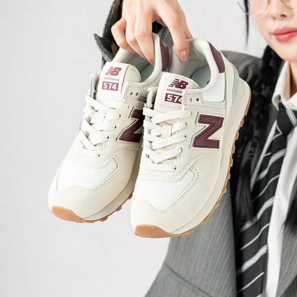 New Balance NB Women's Shoes 574 Series Retro Running Shoes Low-Top Sports Casual Shoes WL574RCF