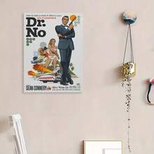 Framed Canvas Art Poster Classic Movie Wall Decor Featuring Sean Connery, For Home Theater And Living Room, Living Room Artwork|Vintage Movie Poster|Artistic Illustration, 2D, Perfect For Room Decor