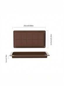 1 pieza Nuevo molde de silicona en forma de ladrillo de chocolate de Dubai grueso, herramienta de chocolate con 10 cuadrículas de forma cuadrada que se puede romper a mano, resistente al calor