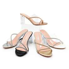 Dép cao gót trong suốt thiết kế pha lê thời trang cho nữ Dép xăng đan mùa hè cho nữ - Bạc - Xem 1