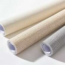 3D Linen Textured Adhesive Wallpaper 5mx 45cm - Bege MA110B - View 5