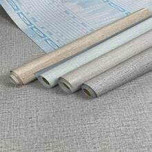 3D Linen Textured Adhesive Wallpaper 5mx 45cm - Cinza claro MA105B - Ver 4