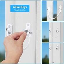 Tapsin 4X Home Windows Door Cable Restrictor Child Baby Safety Security Lock Catch Wire Guard Against Theft Prevent Babies From Falling - Perak - View 4
