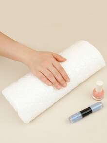 1pc Soft Manicure Pillow With Heart Shape Design, PU Leather Armrest Hand Pillow Set, Removable & Washable - Multicolor - View 4