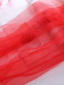 1pc Red DIY Solid Color Tulle Fabric Dress Skirt Veil Headpiece Material, Suitable For Wedding, Party, Birthday, Home Decor, Outdoor