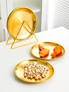 7-Piece Stainless Steel Tape Storage Rack, Outdoor Easy Storage Tray Stackable Set, Home Table Table, Garbage Residue, Bone Tray, Fruit Tray, Small Plate Set With Storage Rack - Multicolor - View 5