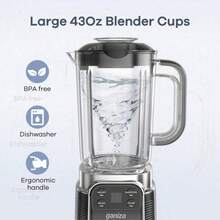 Moothie Blender, 12-Piece Blender For Shakes And Smoothies, 43Oz Large Blender Jar & 2 Portable Blender Cups, Personal Smoothies Maker For Kitchen With Auto-Smart Tech & Speed Control-TLL - Default - View 3