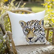1 件 17.7*17.7 英寸 (45*45 厘米) 涤纶水彩豹纹印花设计靠垫套 [单面印花] 家居装饰 [不含枕芯]，适合日常使用，家居装饰，客厅沙发，卧室，汽车头枕枕头床上用品枕套房间装饰卧室装饰靠垫套靠垫 - 彩色 - 查看 6