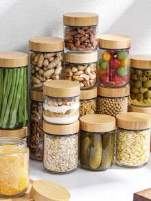 2pcs/4pcs/6pcs 480ml 16.23oz Glass Jars,Overnight Oats Containers With Lids,Kitchen Glass Canisters,Oat Container With Lid,Glass Storage Container Airtight Food Jars With Wood Lids,Glass Cup,Food Storage Containers,Seasoning Jars,Oat Cup,Yogurt Cup,Breakfast Cup,Grain Jar,Salad Cup,Can Enter Dishwasher,For Yogurt - Multicolor - View 6