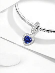 1pc 925 Sterling Silver Fashionable Zirconia Forever Sister Infinite Heart Charm Bead For Women Fit Bracelets Bangles DIY Jewelry Making Anniversary Gift Fine Ladies Jewellery Valentines