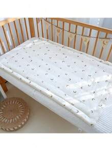 1pc Baby Thickened Mattress Pad, Soft Plush Fabric Warm Cushion, Nursery Bed Mat, Children Mattress Topper, Reversible & Washable