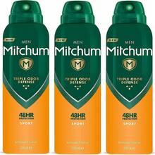 Mitchum Men Sport Triple Odour Defense Dedorant Body Spray 3 Pack - Clear - View 2