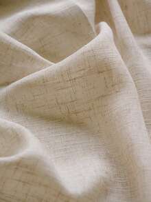 1pc Solid Color Minimalist Japanese Style Linen Window Curtain, Summer Sheer Curtain For Living Room Bedroom, Nordic Linen Texture