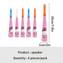 Sanrio Suministros para fiestas de cumpleaños temáticas de Anime Hello Kitty en color rosa, decoraciones de Año Nuevo como banderines, bolsas de regalo, vasos, platos y pañuelos desechables de papel