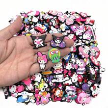 Sanrio 10pcs/20pcs/30pcs/50pcs Sanrio Character Hole Punched Shoe Decoration, Hello Kitty DIY Shoe Flower PVC Soft Accessories