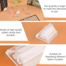 24/48Pcs Mini Clear Stands Place Card Holders Table Number Stands Card Base Stand For Table Photos Games Wedding Party Decor