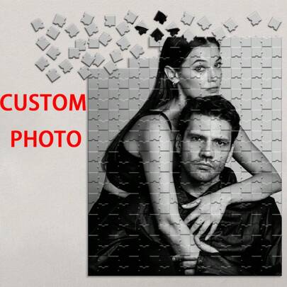 Foto personalizzata con cornice o solo puzzle, puzzle foto di coppia personalizzato, regalo puzzle ricordo neonato, opera d'arte da parete memoria familiare, decorazione per la casa ricordo, oggetti personali