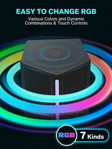 Speaker Komputer FIFINE A20, Speaker PC Berkabel dengan Pencahayaan RGB, Kontrol Volume, Didukung USB, Penguat Bass, Saklar On/Off, Lampu RGB yang Dapat Diatur, Kabel Audio 3.5mm, Cocok untuk Laptop, Monitor, Ponsel, Tablet - Hitam - View 5