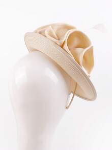 HIMESPORT 2026年新娘花朵装饰礼帽 - 草编德比茶会女士发饰，教堂婚礼鸡尾酒会羽毛头饰 - A - 查看 9