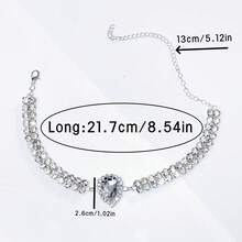 Bohemian Women's Sparkling Water Drop Rhinestone Anklet, Suitable For Everyday Wear And Beach, Jewelry - Multicolor - View 6