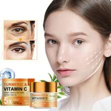 Humectante de Cúrcuma y Vitamina C - Humectante para adultos tanto para hombres como para mujeres con ácido clorhídrico hipertónico, colágeno, naranja de luna, vitamina E - Apto para todo tipo de piel, el ácido de vitamina A se usa para hidratar, firmar y uniformar el tono de la piel