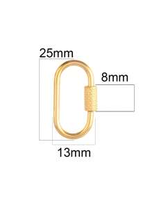 2pcs Stainless Steel Oval Screw Lock Clasp Findings Gold Geometric Carabiner Lock Hook Spiral Clasps For DIY Jewelry Necklace Bracelet Making Accessories Supplies