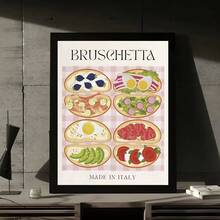 1 件/3 件墙面艺术海报复古咖啡香蕉船寿司拉面复古韩国美食海报精美客厅酒吧美学装饰墙面装饰无框/有框帆布艺术厨房装饰 - 彩色 - 查看 32