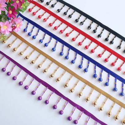 1 Yards 4.5cm Wide Beaded Fringe Trimming Tassel Lace DIY Wedding Tassels Pendants Fringes Sewing Crafts Crafting Accessories Trim Fringe Tassels Sewing Accessories Sewing Accessories Sewing Fringes