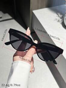 1pc Black Cat Eye Skinny Frame Minimalist Chic Fashion Glasses, Suitable For Sports, Travel, Driving, Beach, Festivals, Vacation, Street, Fishing, Outdoor Activities, Street Fashion Accessories, Party For Summer Beach Vacation,Outdoor,Travel Preppy Style For Back To School