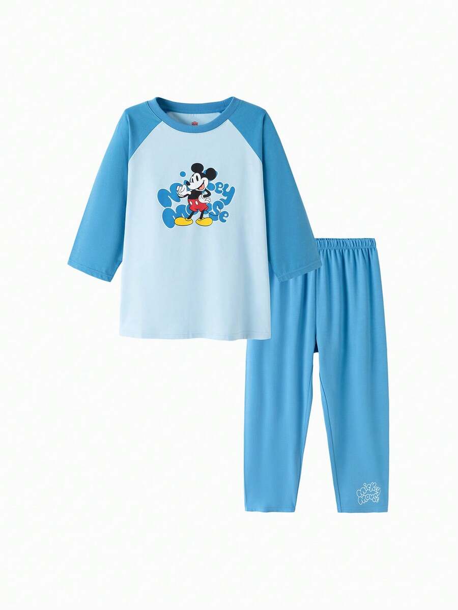 Conjunto de pijama para niños preadolescentes Balabala - Parte superior de manga larga suave y pantalones - Ropa de dormir cómoda para niños preadolescentes - tinte azul - Ver 1