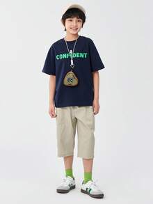 Balabala 兒童短袖快乾T恤，輕便 - 深藍 - 查看 2