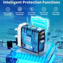 20W PD快充套装：20W快充适配器 + 100厘米高效数据传输快充线，兼容 14 Pro Max/14 Pro/14 Plus/14/13/12/11、iPad系列，高效快充墙式适配器 - 白色 - 查看 2