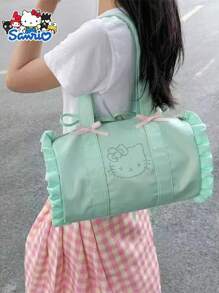 Sanrio 1pc Sanrio Hello Kitty Large Capacity Travel Bag, Mint Green Women Shoulder Bag, Handbag, Zipper Closure, Ideal Gift For Daily Commute, Short Trip, Outdoor, Street Photography, Christmas