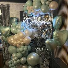 10pcs 18 Inch Olive Green Heart-Shaped Balloons (Ribbon Not Included) - Self-Sealing Foil Metallic Finish, Suitable For Birthday, Anniversary, Graduation Party Decoration, Birthday Balloons, Summer Beach Party Decoration - Olive Green - View 6