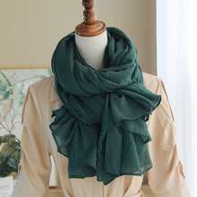 1 件女士纯色巴厘岛轻质披肩，百搭优雅长围巾，适合所有季节，可作为披肩、头巾佩戴，非常适合旅行、约会、日常穿着