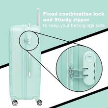 Deluxe Edition 28" Large Suitcases On 4 Wheels Lightweight Hard Shell Luggage Durable Check In Hold Luggage Built-In 3 Digit Combination - Green - View 3