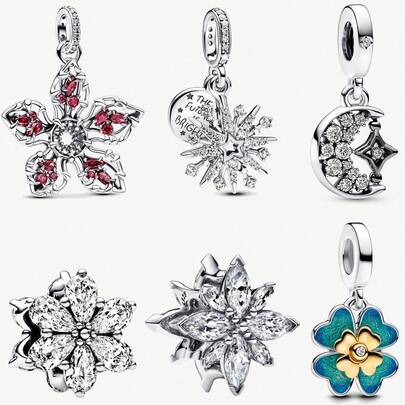 1 st. glänsande fyrverkerihänge, köttätande växt, demondrake, försilvrad, lämplig för armband, halsband, gör-det-själv-smycken, födelsedagspresent, årsdagspresent