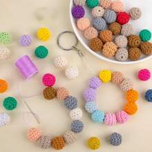 10 件 16 毫米/20 毫米木珠手工针织毛线球珠 DIY 钥匙扣手链非常适合 DIY 工艺品家居装饰 | 母亲节礼物生日礼物