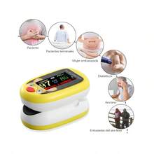 Pulsovital Oximetro pediatrico, oximetro digital recargable, puede monitorear la saturación de oxígeno en sangre, frecuencia del pulso y PI al mismo tiempo, adecuado para pruebas y monitoreo diarios - Amarillo - Ver 7