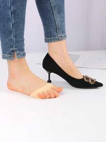 1/4 Pairs Socks Sponge Cushion No Show Women's Toeless Half Socks For High Heels Sandals Sling Back - Multicolor - View 6