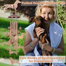 Dachshund Dog Wind Chimes For Outside Decor Dog Gifts Housewarming, Birthday, Memorial,Thanksgiving Dog Gifts For Women/Men,Wind Chime Garden Decor Outdoor,Festival Gifts,Front Yard Garden Decor