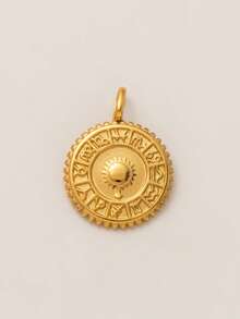 1pc Vintage Bohemian Style Eye-Shaped 18K Gold Plated Stainless Steel Pendant, Suitable For Daily Wear, Can Be A Gift For Wife And Mother - Multicolor - View 13