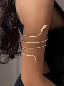 1pc Multi Pattern Optional Women's Armband, Butterfly, Flower, Snake Shaped, Hollow Opening Armband, Suitable For Daily Wear And Vacation Wear