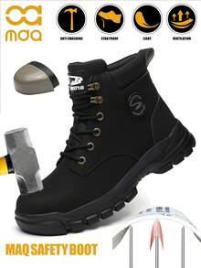 男士安全工作靴，大码高帮户外工业鞋，合成革鞋面搭配EVA鞋底，适用于建筑、采矿、徒步、狩猎等多种场合，春、秋、冬四季皆宜。