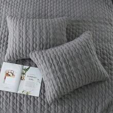 Blue Quilt King Size Bedding Sets With 2 Pillow Shams, Lightweight Soft Bedspread Coverlet, Quilted Blanket Thin Comforter Bed Cover All Season, 3 Pieces, 104x90 Inches, All - Season Bedding - 深灰色 - 查看 8