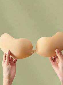 隐形提升胸罩乳头贴，芒果形自粘防滑无缝胸罩，女士内衣及内衣配件 - 杏色 - 查看 4