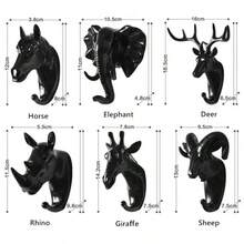 6 Style Wallpaper Hooks Vintage Deer Head Animal For Hanging Clothes Hat Scarf Keys Antlers Coat Hangers Rack Wall Decoration