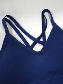 Women's Fashion Backless Racerback Slim Spaghetti Strap Outdoor Sports Tank Top, Spring/Summer