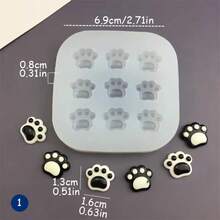 1pc Silicone Mold For DIY Projects Featuring 9 Holes For Cat Paws And 6/10 Holes For Bones,Small Moulds Suitable For Handmade Candles,Soaps,Wax,Clay,Aromatherapy Gypsum Epoxy Resin Jewelry Decoration,Home Decor Wedding Graduation Birthday Party Gift - Multicolor - View 14